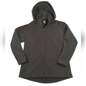 Deluth Green Fleece Hooded Jacket Women's Size Large Anorak Casual Cargo
